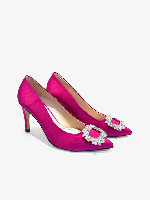 Marian Purple Satin Heels