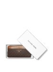 Michael Michael Kors ZA Pocket Continental Wallet in Brown Logo