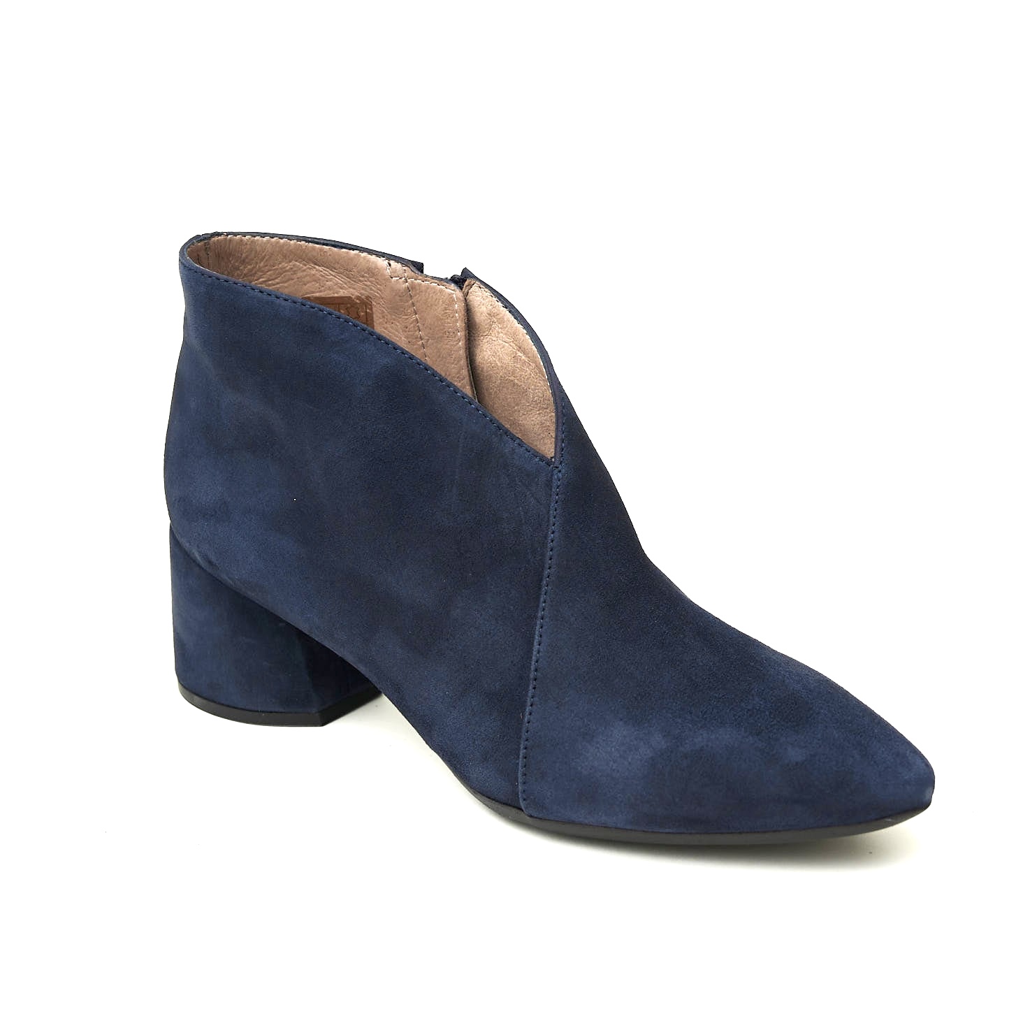 Wonders Pointed Ankle Boots in Navy Suede