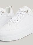 Tommy Hilfiger Monogram Leather Court Trainers in White