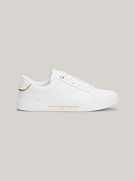 Tommy Hilfiger Chic Court Sneaker in White and Gold