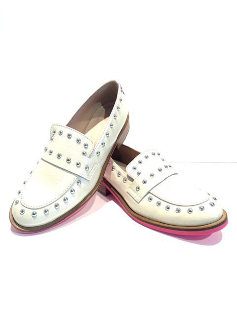 Marco Moreo Laura Cream Studded Loafers