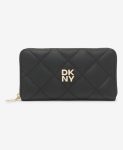 DKNY Red Hook Large Zip Around Quilted Wallet in Black