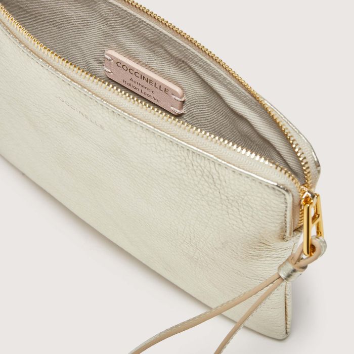Coccinelle Alias Clutch in Pale Gold