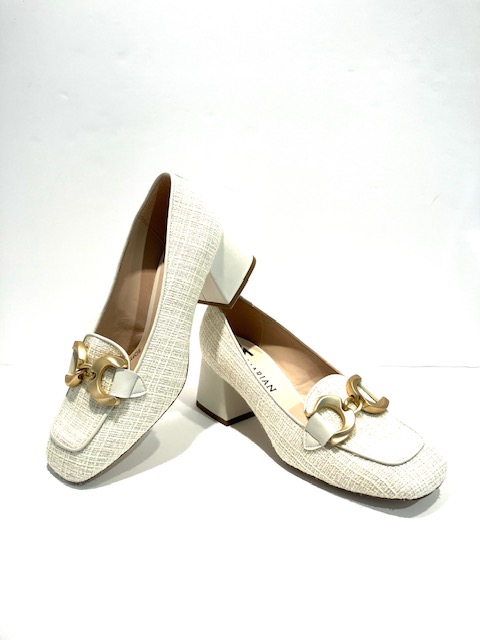 Marian Cream Block Heel Shoes