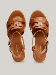 Tommy Hilfiger Tan Leather Wedges