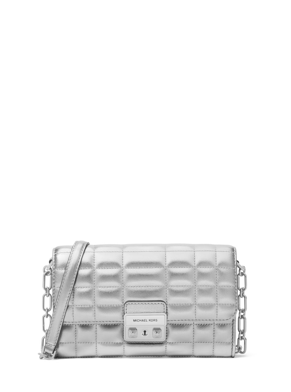 Michael Michael Kors Tribeca Quilted Convertible Crossbody Bag in Silver