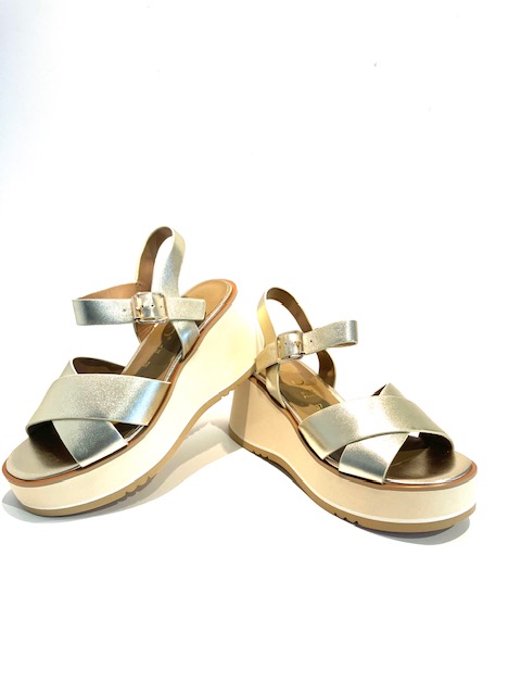 REPO Gold Wedge Sandals