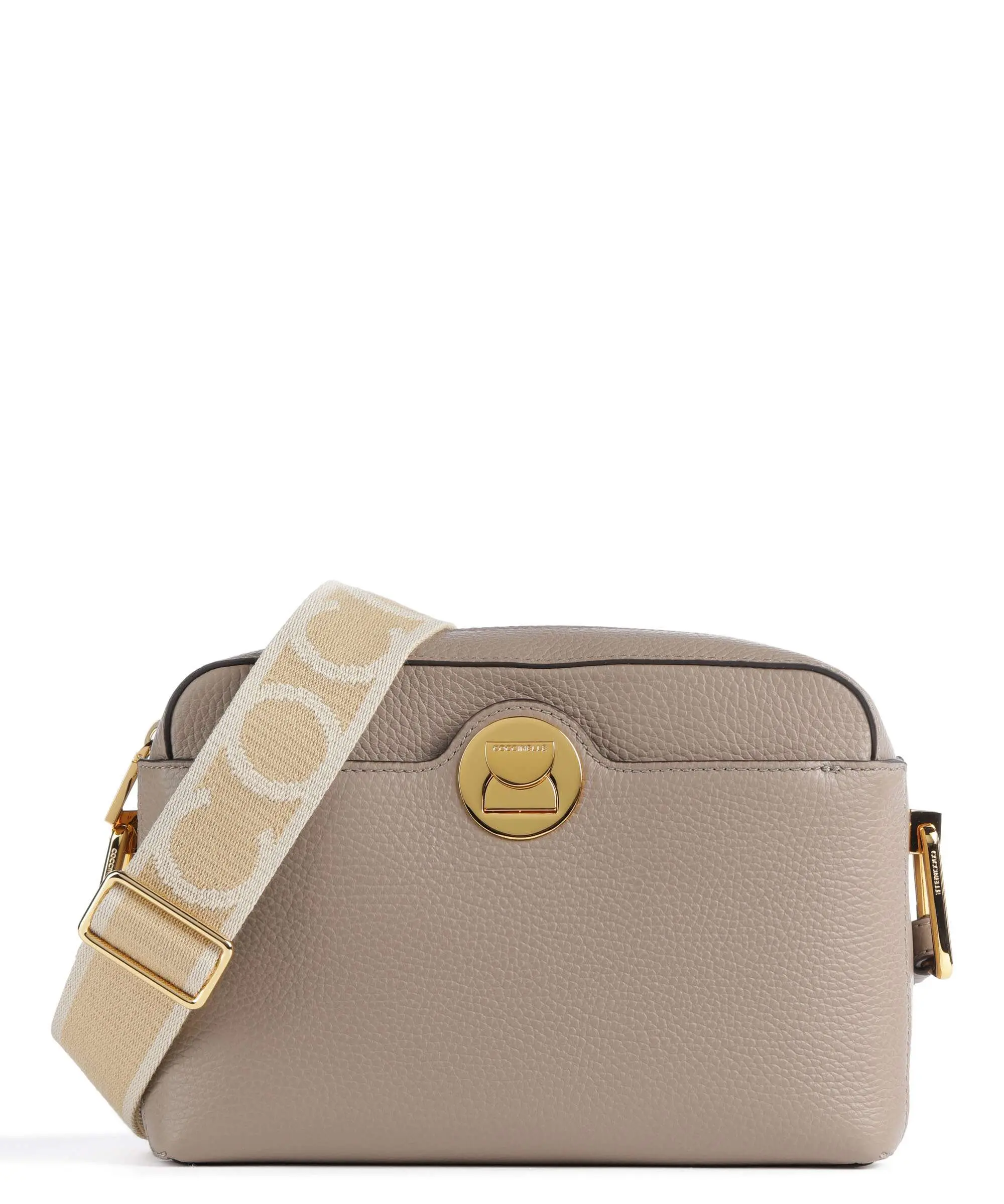 Coccinelle Liya Signature Crossbody in Warm Taupe