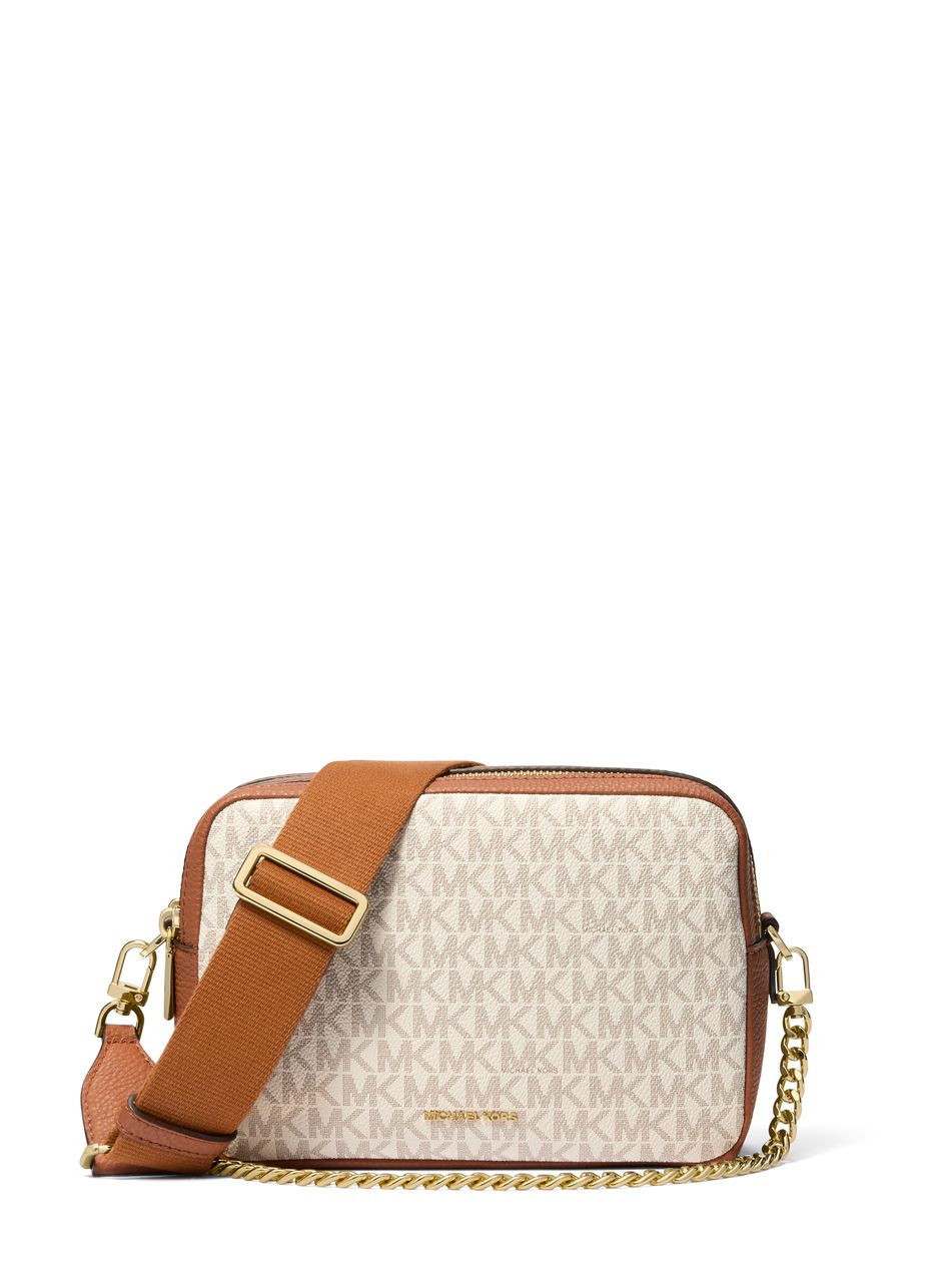 Michael Michael Kors Bryant Double Zip Crossbody in Vanilla Logo
