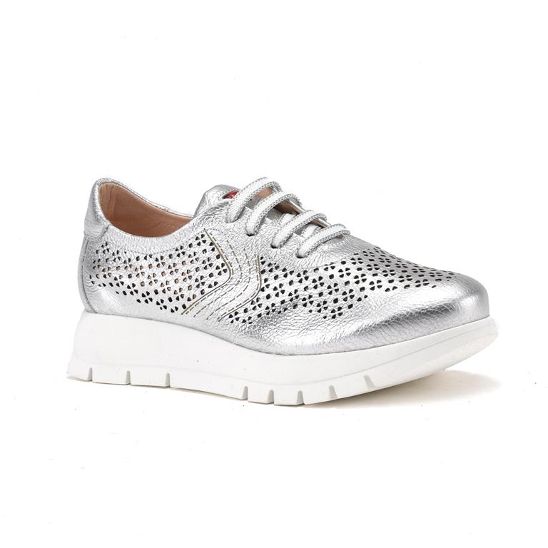 Jose Saenz Perforated Trainer in Silver