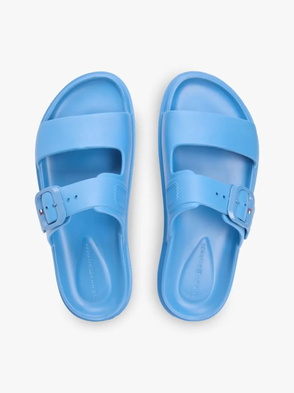 Tommy Hilfiger Double Strap Slides in Blue