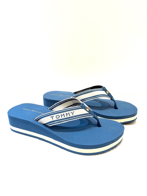 Tommy Hilfiger Wedge Flip Flops in Blue