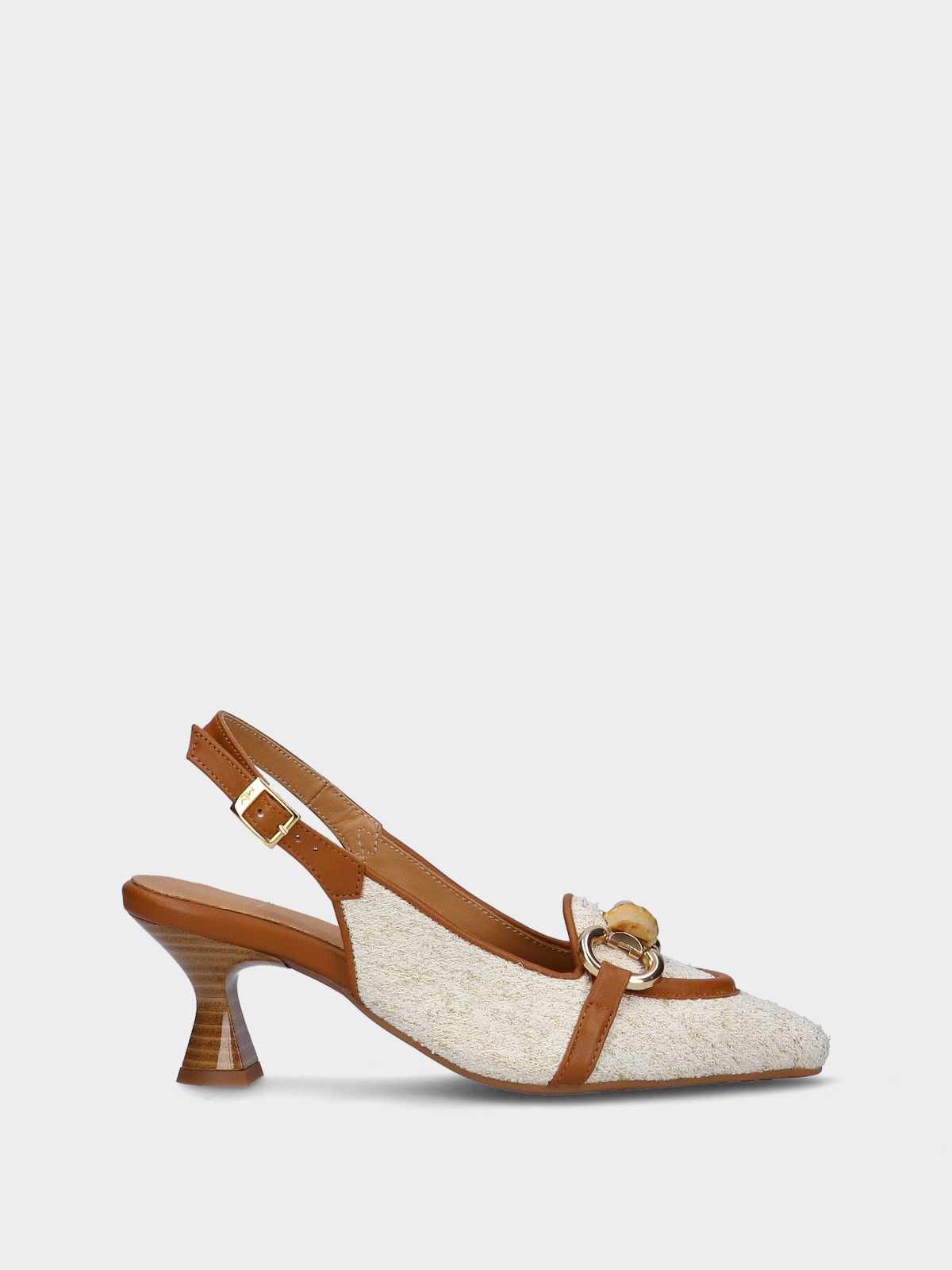 MLV Lucy White & Tan Sling Backs