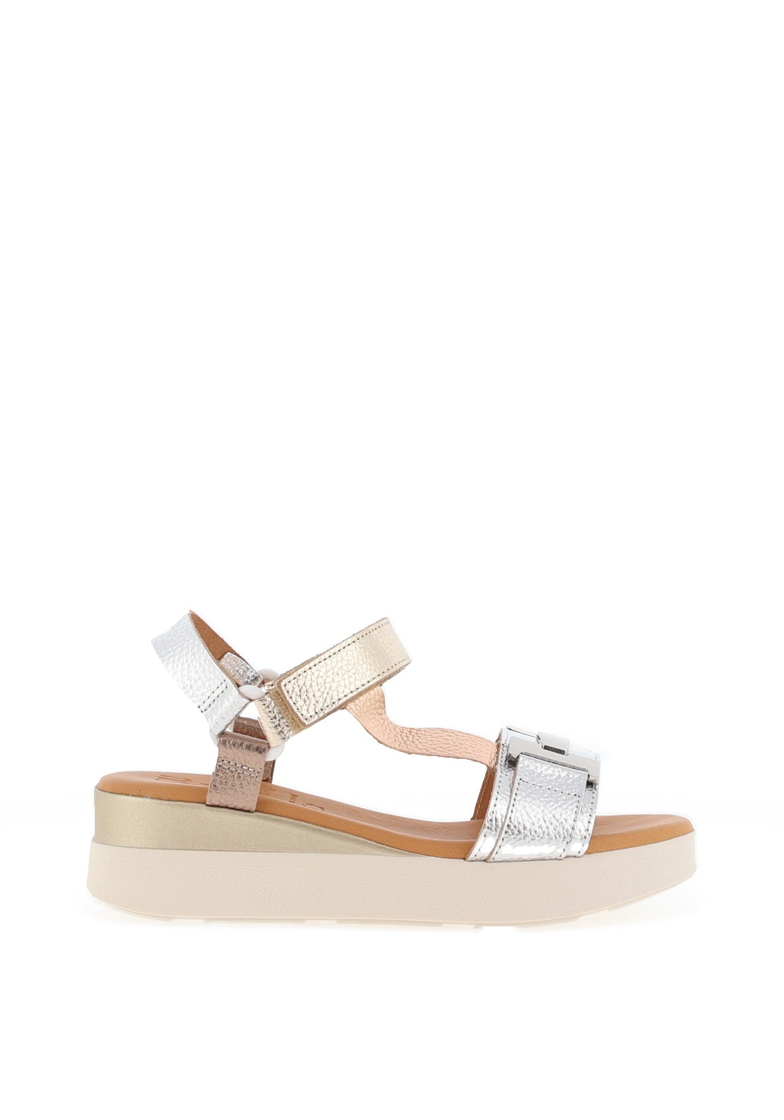 Oh My Sandals Wedge Sandal in Metallic Mix