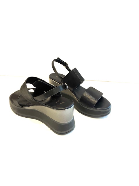 REPO Black Wedge Sandals (Velcro)