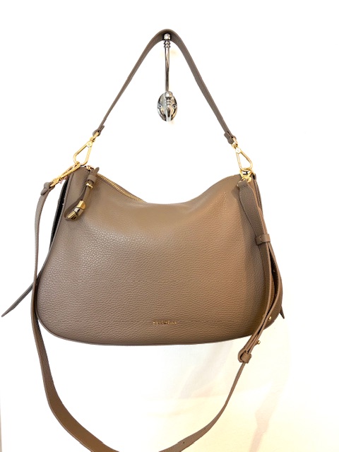 Coccinelle Nory Medium Shoulder Bag in Warm Taupe