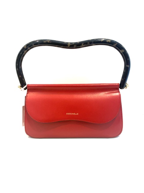 Coccinelle Cora Tortoise Clutch in Scarlet